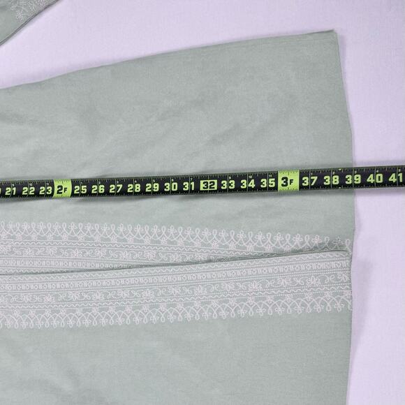 Solitare Womens Embroidered Faux Suede Longline Jacket Medium Mint Green - Picture 12 of 12